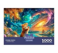 Hamster contempla el Cielo cósmico y florece Puzzle De 1000 Piezas Lindo Cerdo de Guinea Clásico Y Desafiante, Regalo para Todas Las Edades 52x38cm/1000pcs