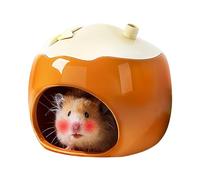 Hamster Cooling House - Ceramic Nest Cooling Supplies | Golden Hamster Ice House | Hollow Design, Multifunctional Resting Place for Small Animals, Beach Fruit