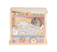 Hamster Dig Box, Small Pet Shelter, 7.48x5.91x6.38 Inches Visible Design Habitat Decor, Compact Activity Enrichment Cage Accessories for Hedgehog, Squirrel, Chinchilla, Mice Play