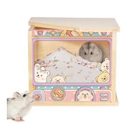 Hamster Dig Box, Transparent Digging Room, Visible Small Pet Shelter, 7.48x5.91x6.38 Inches, Habitat Decor Accessory, Fun Enrichment Play for Hedgehog, Squirrel, Chinchilla, Mice