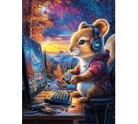 Hamster DJ Dans le Jardin Fleuri Rompecabezas 1000 Piezas Cartón para Principiantes Mitos Animal Planta Días Lluviosos para Pasar Tiempo Vacaciones Fines De Semana Regalo Cumpleaños 1000 PCS
