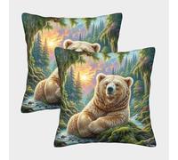 Hamster Dorado Funda De Cojín Par De Modernas para Decoración Poliéster para Sofá, Cama, Silla 40x40cm