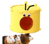 Hamster Dwarf Cazy Cave - Bee Design Felt | Shemtal Animal Shelter, Soft Warm Hamster Sleeping Nid for Golden Bear, Caramel Mice, Four-Season Use