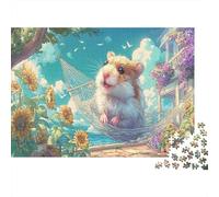 Hamster en hamac ensoleillé Picture Puzzle 1000pcs Puzzles Faune Sauvage for Teenagers Jeu Éducatif Défi Pour Adulte 52x38cm/1000pcs