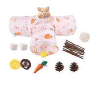 Hamster Enrichment Tubes, Cage Playground Habitat with Balls, 11.42x9.45x0.59 Inches Adorable Indoor Tunnel System for Climbing Burrowing Foraging Sleeping Fun