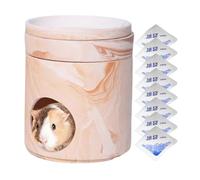 Hámster Escondite | Recinto de protección térmica para Gerbil, hogar Fresco con 8 Almohadillas de refrigeración para nidos escondites Juego Calma Interior Exterior Gerbils Conejo Chinchilla hámster