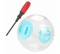 Hamster Exercise Ball Plastic Toy 18.5cm Small Pet Running Activity Transparent Durable Lightweight Safe For Hamster Gerbil Playtime Pink Blue (Blue)