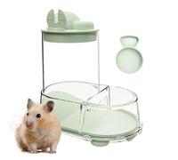 Hamster Food Bowl - Automatic Pet Food Dispenser | Clear Detachable Water and Foods Feeder | Large Capacity 600g Bowl with Grain Spoon, Stable and Easy To Clean, Suitable For Hamsters