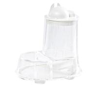 Hamster Food Dispenser, Automatic Hamster Foods Dish, 5.98x6.1x3.94 Inches, Large Capacity Feeder with Water Bottle Holder, Ideal for Feeding, Treats, Rabbit Training, Transparent