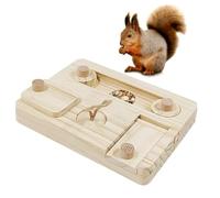 Hamster Foraging Toys, Wooden Treat Dispenser, Interactive Puzzle Snuffle Game, Encourages Natural Instincts, Chew-Safe Small Animal Toy, Perfect for Cage, Playpen, and House