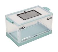 Hámster grande y transpirable transparente con puertas delanteras, aberturas de ventilación laterales y material grueso para hámster ardilla dorada cole pato (AZU)