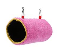 Hamster Hamaca, cálido túnel de Felpa y Tubo Animales pequeños Mascotas Aves Jaula Cama Colgante para Loros Ardilla Chinchillas (Rosa l)