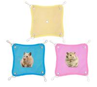Hamster Hammock, 3X Ferret Mesh Cooling Hammock Cage 6,3 x 5,91 pulgadas, Quick-Drying Breathable Small Pet Bed Hamsters, Squirrels, Chinchillas, Ideal para Comfort, Widely Used