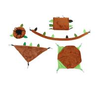 Hamster Hammock Set Soft Plush Cloth Guinea Pig Hideout Sugar Glider Rat Cage Accessories 5pcs Multifunction Hanging Bed Tunnel Swing Toy