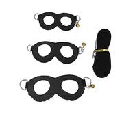 Hamster Harness and Leash Set | Soft Faux Leather Escape - Protected Walking Vest | Small Pet Leash with Bells for Outdoor Security/Indoor Play | 3 Sizes for Maturing Pets (Black)