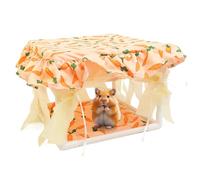 Hamster Hide, Cozy Bed, Soft Tassel Door, Hedgehog Cave, Bedding Shelter, Usage for Small Pets Bedroom Playroom Area Enclosure Sleeping Zone Indoor Resting Nest Comfort Space