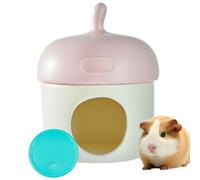 Hamster Hideaway, Cartoon Ceramic Cool Nest, 14,5 x 18,5 cm/5,71 x 7,28 Inches Ice Cave Cage Accessory, Green/Brown/Pink Unique Cage Decoration for Dwarf Hamster Golden Bear, Small Pets
