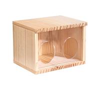 Hamster Hideouts, Small Pets Home, Clear Door Gerbil Cage, Golden Bear Hamster Wood Huts, Dwarf Hamster Hideouts, Creative Pet Indoor House for Dwarf Hamster Gerbil
