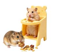 Hamster High Chair For Small Pets, Mini Dining Chair With Bowl For Hedgehog Mice Gerbils, Cute Cage Accessory Feeder, Habitat Decoration, Functional Food Bowl, Fun Photo Prop Foŕ Hamsters, 2.6"