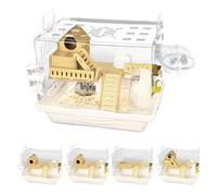 Hamster Home Cage - Espacious Transparent Habitat, Setup Breathing Space, Gerbil Play and Rest Area | Safe Comfortable Pet Enclosure for Lovers Friends Family Companion Care