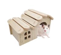 Hamster Home - Natural Timber, Multi Level Playground, Gnawing Sanctuary | Golden Bears Friends Travel Habitat Enrichment Birch Plywood Construction Exercise Area Bedroom Tunnel Box For Room