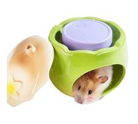 Hamster House Bed, Ceramic Cooling Nest Hideouts, Breathable Small Pet Habitat for Hamsters, Squirrels, Lemmings, Chinchillas, Hedgehogs, and Summer Comfort, 5.83x5.83x5.12 Inches