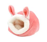 Hamster House - Bunny Ears Winter Warm Hideaway, Cotton Plush Hamster Nest Bed, Removable Small Animal Sleeping Cave | Bunny, Ferret, Chinchilla, Hedgehog Hideoutt for Cold Weather Comfort