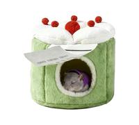 Hamster House - de algodón cálido para mascotas pequeñas, cama cerrada para hámster con cortina de puerta, refugio de invierno suave a prueba de masticaciones para hámsteres, jerbos, chinchillas