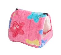 Hamster House - Hamster House - Cama suave y cálida para roedores, hamaca impresa para ratas, accesorios de conejillo de indias de algodón para animales pequeños (rosa, M)