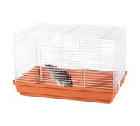 Hamster House, Portable Gerbil Habitat, Ventilated Small Animal Cage, Detachable Bottom for Easy Cleaning, Pet Accessories, Sleeping Resting Space, 47x30x30cm Purple Gray Orange