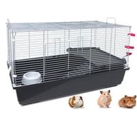 Hámster House - Ratón universal grande de 2 niveles My First con jaula de conejillo de indias con espaciado apretado de alambre de 3/8 pulgadas, animales pequeños para mascotas exóticas