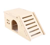 Hamster House, Wooden Hide Hut, Interactive Foraging Toys, Climbing Ladder & Exercise Station, Safety Resting Area, Eco Friendly Pet for Hamsters, Mice, and Small Animals