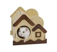 Hamster House Wooden Hut | Natural Wooden Hamster House, Cute Small Pet Habitat & Decor, Ideal For Gerbil, Bunny, Chinchilla, Ferret, Hedgehog, Sugar Glider For Play, Sleep, Enrichment, Indoor Cage