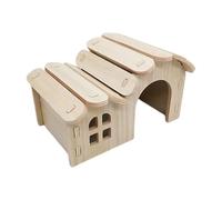 Hamster House - Wooden Multi-Room | Artisan Kiln-Dried Wood Hideaway For Golden Bears and Syrian Hamsters, Multi-Chamber Design For Sleeping and Storing Food, Safe Cage Accessory