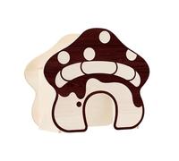 Hamster House | Wooden Mushroom-Shaped Chew-Proof Hut | Small Animal Nest For Hamster, Gerbil, Bunny, Ferret, Hedgehog, Dwarf Pets