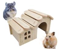 Hamster House, Wooden Pet Cage, 5.12x3.74in Gerbil House Accessories, Comfortable Sleeping Resting Area, Authentic Construction for Ferrets, Golden Bears, Indoor, Outdoor Travel