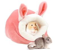 Hamster Houses, Bunny Ears Pet Hideaway, Winter Warm Plush Bed, Cozy Small Animal Shelter, Cotton Sleeping Nest (Removable Cushion), Hedgehog & Ferret Comfort