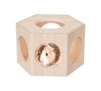 Hamster Houses, Wood Hamster, 6.3x5.51x3.94 Inches Size Compact and Comfortable, Habitat Maze Cage Accessories for Dwarf Gerbil Lemmings Guinea Chinchilla