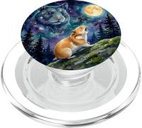 Hamster Howling at The Moon Night Sky Animal Art PopSockets PopGrip para MagSafe