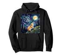 Hamster Howling at The Moon Night Sky Animal Art Sudadera con Capucha