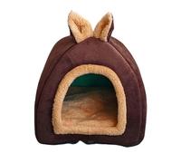 Hamster Hut, Hamster Nest, Small Animal Bed, Comfortable Removable Bedding, Dwarf Hamster Habitat, Cozy Pet House, Non-Slip Pet House for Small Animals, Dark Brown Velvet Design