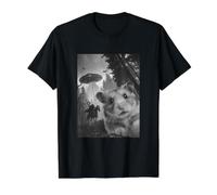 Hámster Jinete sin Cabeza y OVNI Halloween Camiseta gráfica económica, Hombre, Negro, L