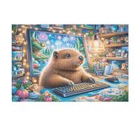 Hámster Jugador Puzzle 1000 Piezas Cartón Grueso para Adultos Y Adolescentes Ocio Doméstico Terapia Relajación Mejor Valorado Idea De Regalo 1000 PCS/75x50cm