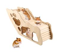 Hamster Juguete, Juguetes Hamster Laberinto para Casa De HáMster, Hamster Accesorios TúNel De Madera para HáMster, Accesorios para Jaulas para Ratas (32 X 10,8 X 15,3 Cm)