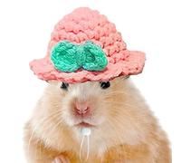 Hamster Knitted Hat, Tiny Lindo Pet Headwear, Soft Adjustable Costume with Drawstring, Colorful Handmade Hat for Hamsters, Guinea Pigs, Lizardas, Small Animals, 1,18 x 1,57 pulgadas