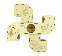 Hamster Maze, Tunnel Playground Cage Accessory, Wooden Puzzle Toy for Gerbil Ferret Bunny rodentHedgehog Enrichment Fun Indoor Activity Base 8.66x8.66x1.97 pulgadas