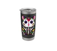 Hamster Mexicano Calavera Viva México Chica Fiesta Vaso térmico de acero inoxidable de doble pared