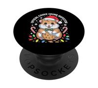 Hámster navideño Divertido Inspector de Galletas Oficial PopSockets PopGrip Adhesivo