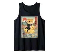 Hamster Ninja Japón Vintage Japonés Ukiyo-e Arte Camiseta sin Mangas