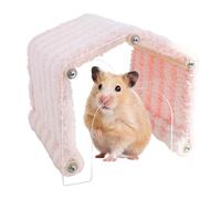 Hámster ocultar , de animales pequeños, piel de animal pequeño con puerta de acrílico, Interior Exterior Jaula Soft Plush House, decoración de hábitat que ahorra espacio para Chinchilla